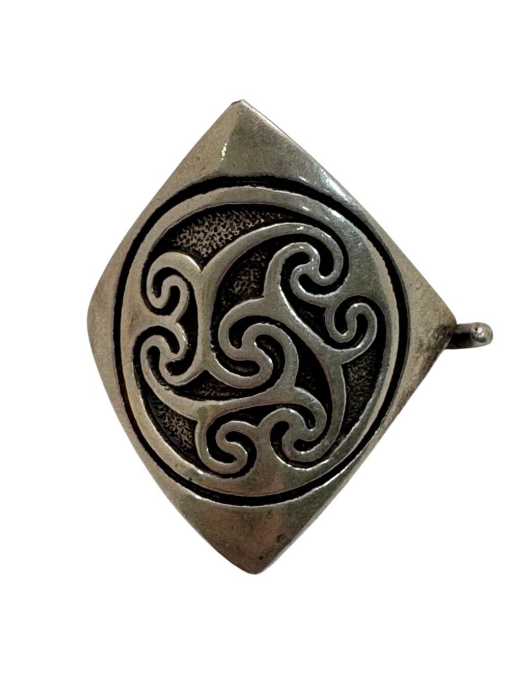 Vintage Triskelion Signed Artisan Sterling Silver Pendant Celtic Swirl JW 1.5”